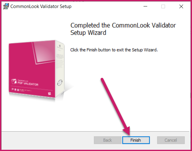 The Finish button is highlighted on the Completed Setup dialog.