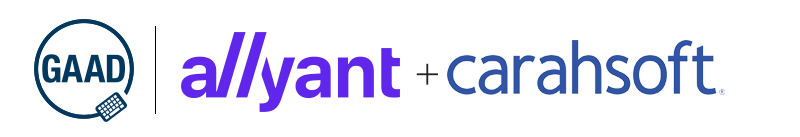 GAAD logo beside Allyant and Carahsoft logos, indicating a partnership banner.